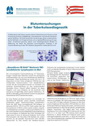 Blutuntersuchungen in der Tuberkulosediagnostik - Medizinisches ...