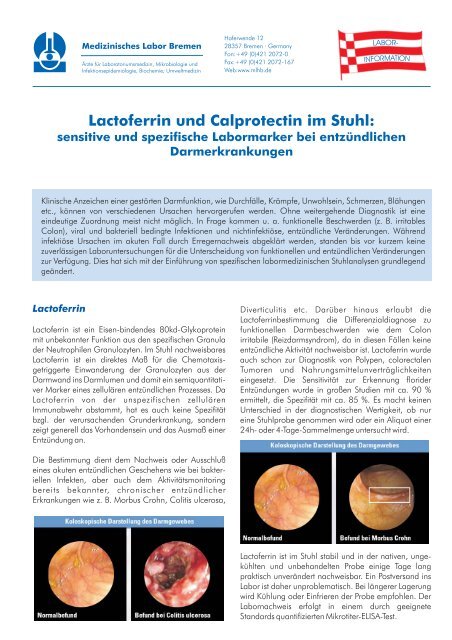 Lactoferrin und Calprotectin im Stuhl: - Medizinisches Labor Bremen