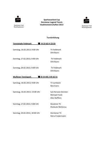 Auslosung Stadtmeisterschaft Winter 2013 - Stadtsportverband ...