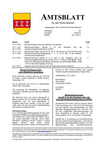 vom 04.12.2012 - Kreis Borken