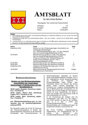 vom 23.09.2003 - Kreis Borken