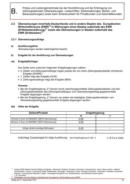 Preis- und Leistungsverzeichnis - Sparkasse Staufen-Breisach