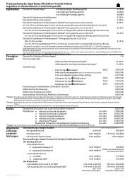 Preisaushang Sparkasse Weserbergland