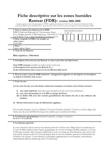 Fiche descriptive sur les zones humides Ramsar - Baden-Württemberg