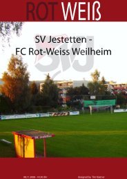 SV Jestetten - FC Rot-Weiss Weilheim