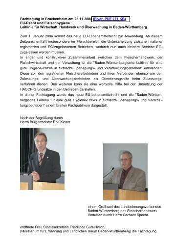Fachtagung in Brackenheim am 25.11.2004 - Ministerium für ...