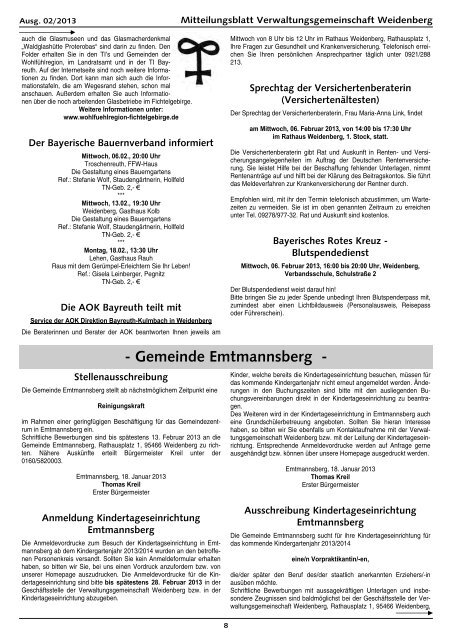 Ausgabe 02/2013 - Weidenberg