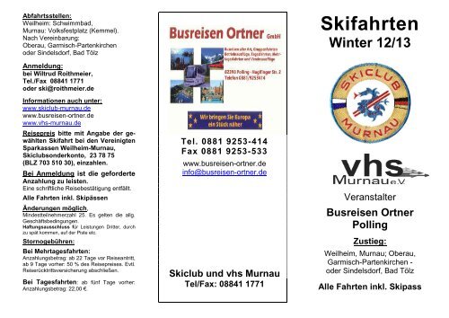 Der aktuelle Flyer HIER zum Download - Busreisen Ortner