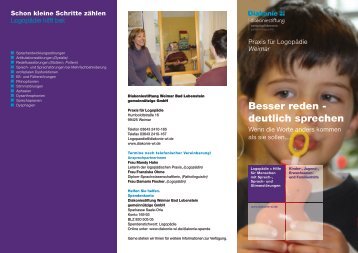 Flyer Logopädie - Diakoniestiftung Weimar Bad Lobenstein