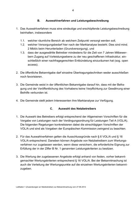 Leitfaden Zuwendungen an Netzbetreiber - Ministerium für ...