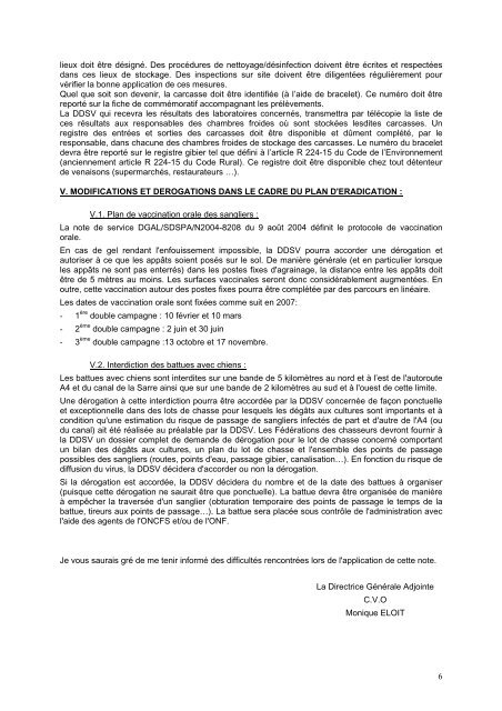 ORDRE DE SERVICE LETTRE  DE SERVICE DGAL/SDSPA/L2006  ...