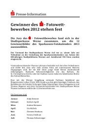 Presseinformation Gewinnuebergabe - Stadtsparkasse Werne