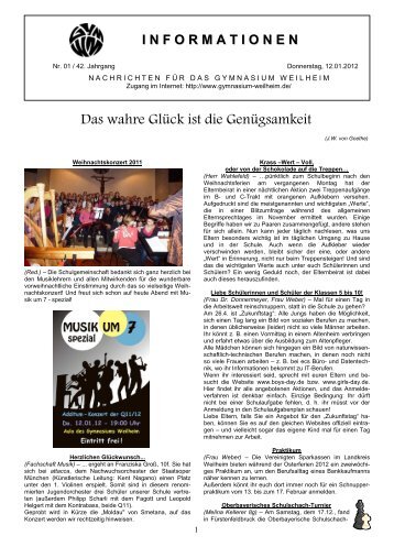 Informationen - Für Schüler - Gymnasium Weilheim