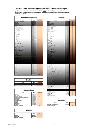 Drucken von Kontoauszügen und Kreditkartenabrechnungen