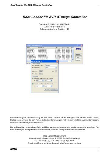 Boot Loader für AVR ATmega Controller - Mme-berlin.de