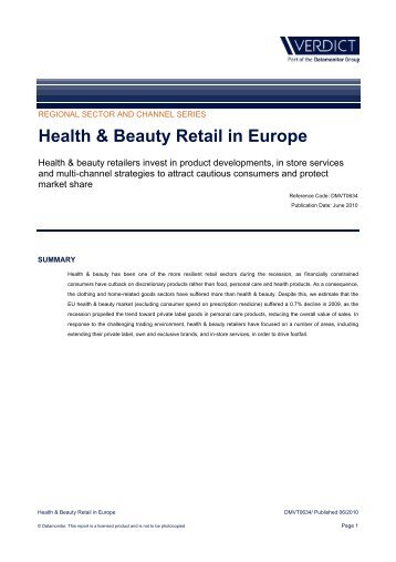 Health and Beauty Retail in Europe: Market Size ... - Business Insights