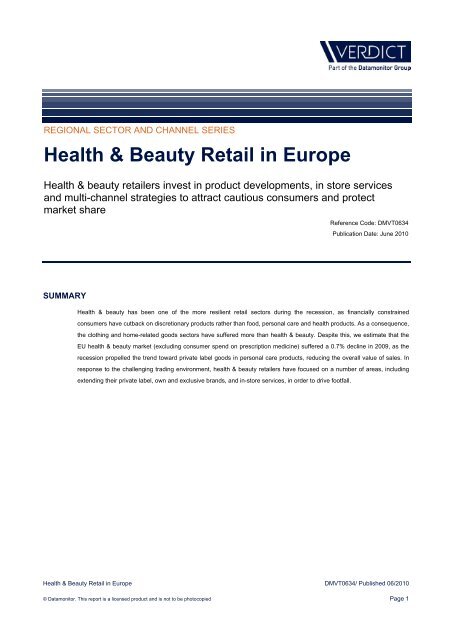 Health and Beauty Retail in Europe: Market Size ... - Business Insights