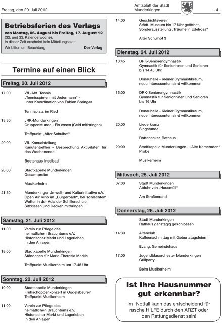 Auf Ihren Besuch freut sich der Verein zur Pflege ... - Munderkingen