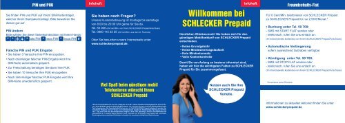 SCHLECKER Prepaid Handbuch - Mein SCHLECKER Prepaid