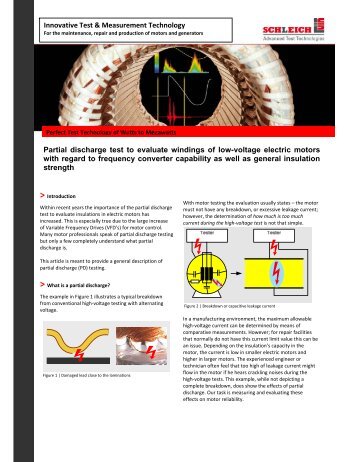 Partial discharge test to evaluate windings of low - Motor Diagnostic ...