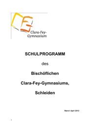 SCHULPROGRAMM des Bischöflichen Clara-Fey ... - CFG, Schleiden