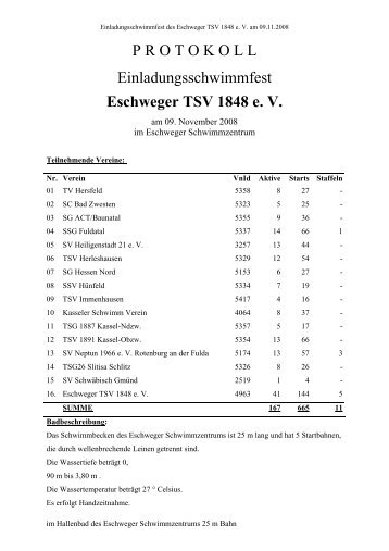 Protokoll - Schwimmverein Schwäbisch Gmünd e.V.