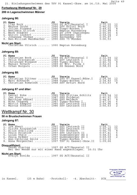 Wettkampf Nr. 1 - SG ACT/Baunatal