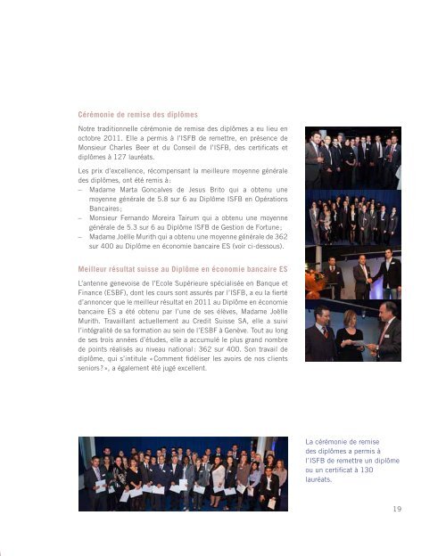 Rapport annuel 2011.pdf - Institut supérieur de formation bancaire