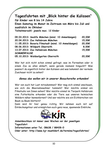 Jahresprogramm 2013 - Kreisjugendring Mühldorf