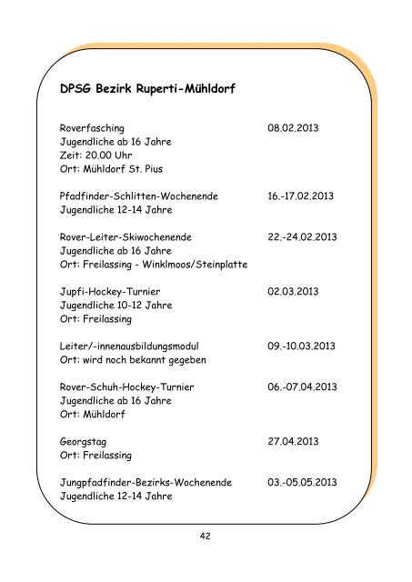 Jahresprogramm 2013 - Kreisjugendring Mühldorf