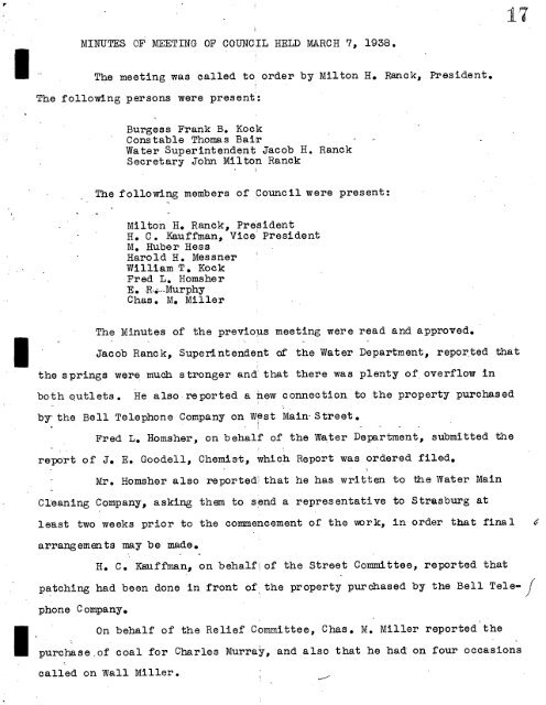 1938-1939 Council Minutes - Lancaster County Website