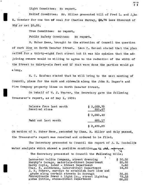 1938-1939 Council Minutes - Lancaster County Website