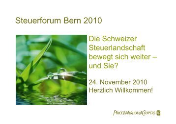 Steuerforum Bern 2010 - PwC