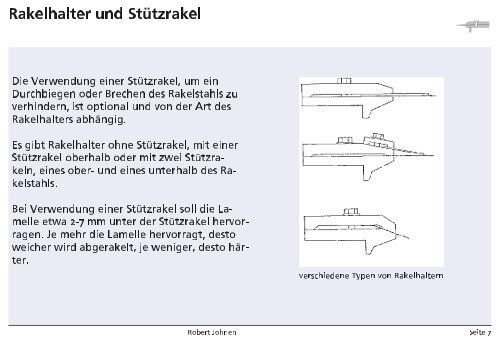 Die Tiefdruck-Rakel Aufbau und Funktion