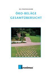 ÖKO-BELÄGE GESAMTÜBERSICHT - Kronimus AG