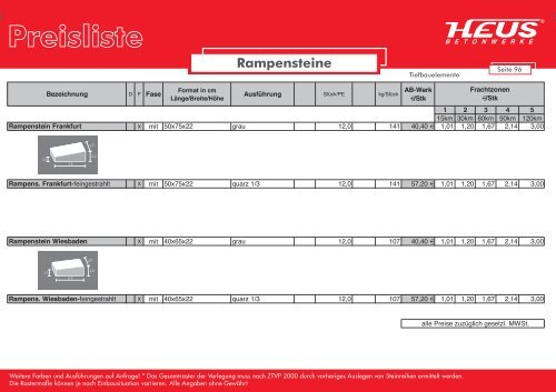 Preisliste - Dornburger Betonwerke GmbH