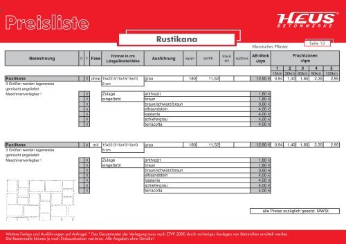 Preisliste - Dornburger Betonwerke GmbH