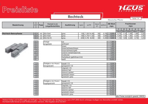 Preisliste - Dornburger Betonwerke GmbH