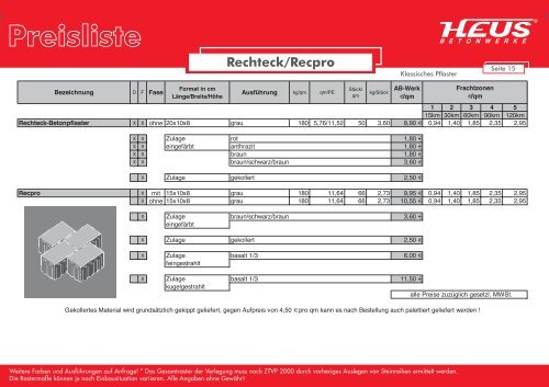 Preisliste - Dornburger Betonwerke GmbH