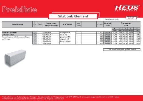 Preisliste - Dornburger Betonwerke GmbH