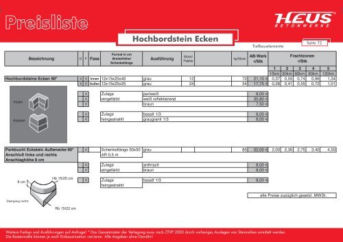 Preisliste - Dornburger Betonwerke GmbH