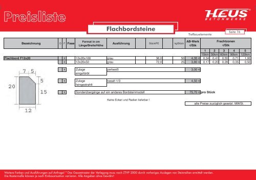 Preisliste - Dornburger Betonwerke GmbH