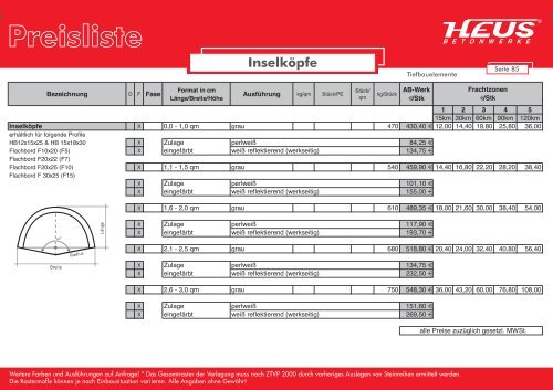 Preisliste - Dornburger Betonwerke GmbH