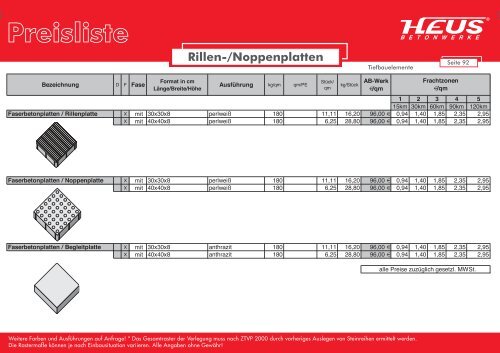 Preisliste - Dornburger Betonwerke GmbH