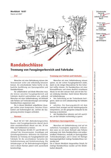 Merkblatt 16 "Randabschlüsse" - Schweizerische Fachstelle für ...