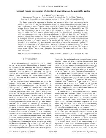 Resonant Raman spectroscopy of disordered, amorphous, and ...