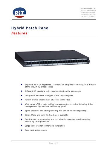 Hybrid Patch Panel - RiT Technologies Ltd.