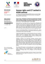 Human rights and ICT tackled in ASEM seminar - Asia-Europe ...