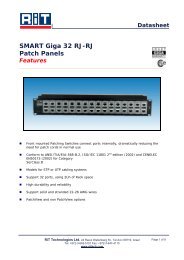 SMART Giga 32 RJ-RJ Patch Panels - RiT Technologies Ltd.