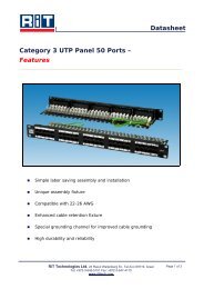 Category 3 UTP 50 Port Patch Panel - RiT Technologies Ltd.